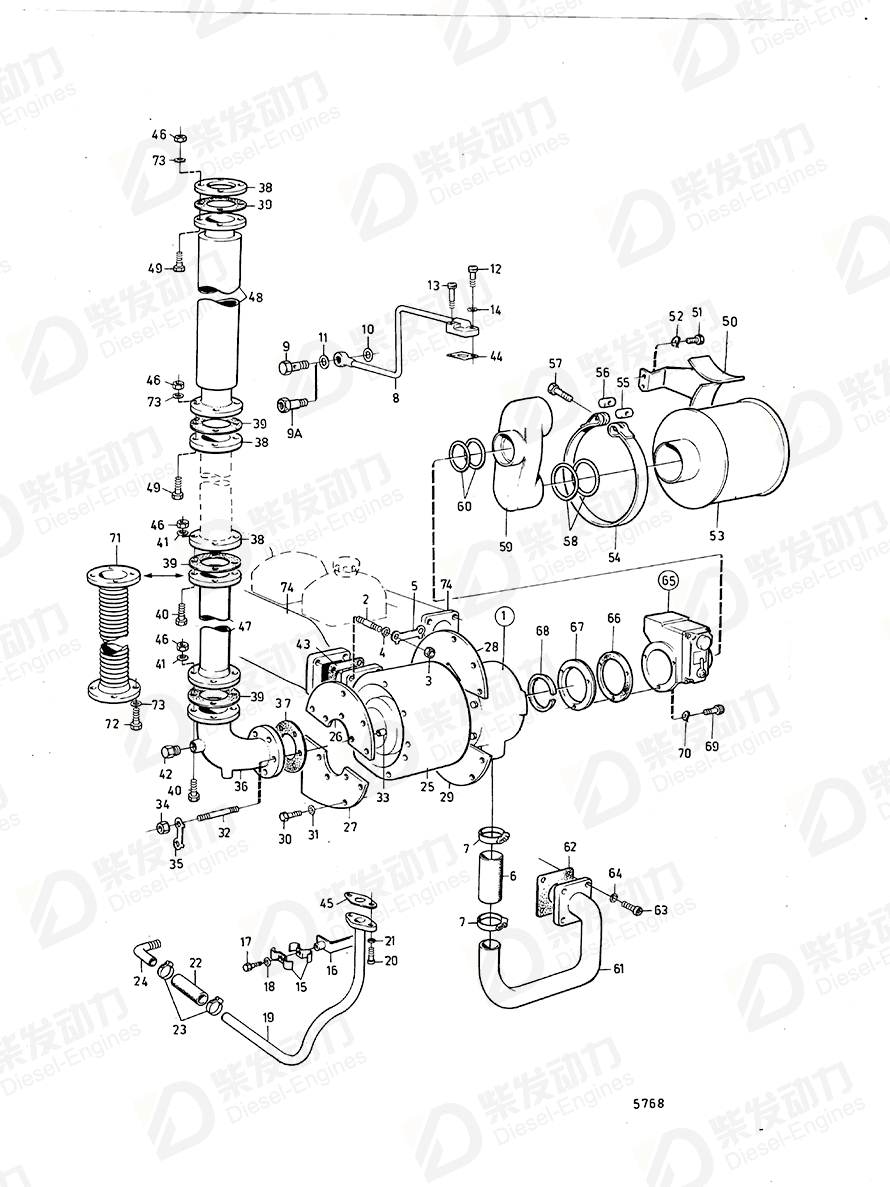 VOLVO Turbocharger 844451 Drawing